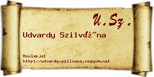 Udvardy Szilvána névjegykártya